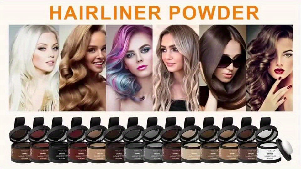 1pcs Hairline Powder Magical Fluffy Thin Hair Powder Hair Line Shadow Makeup Hair Concealer Root Cover Up Instant Coverage Powder, with plant squalane